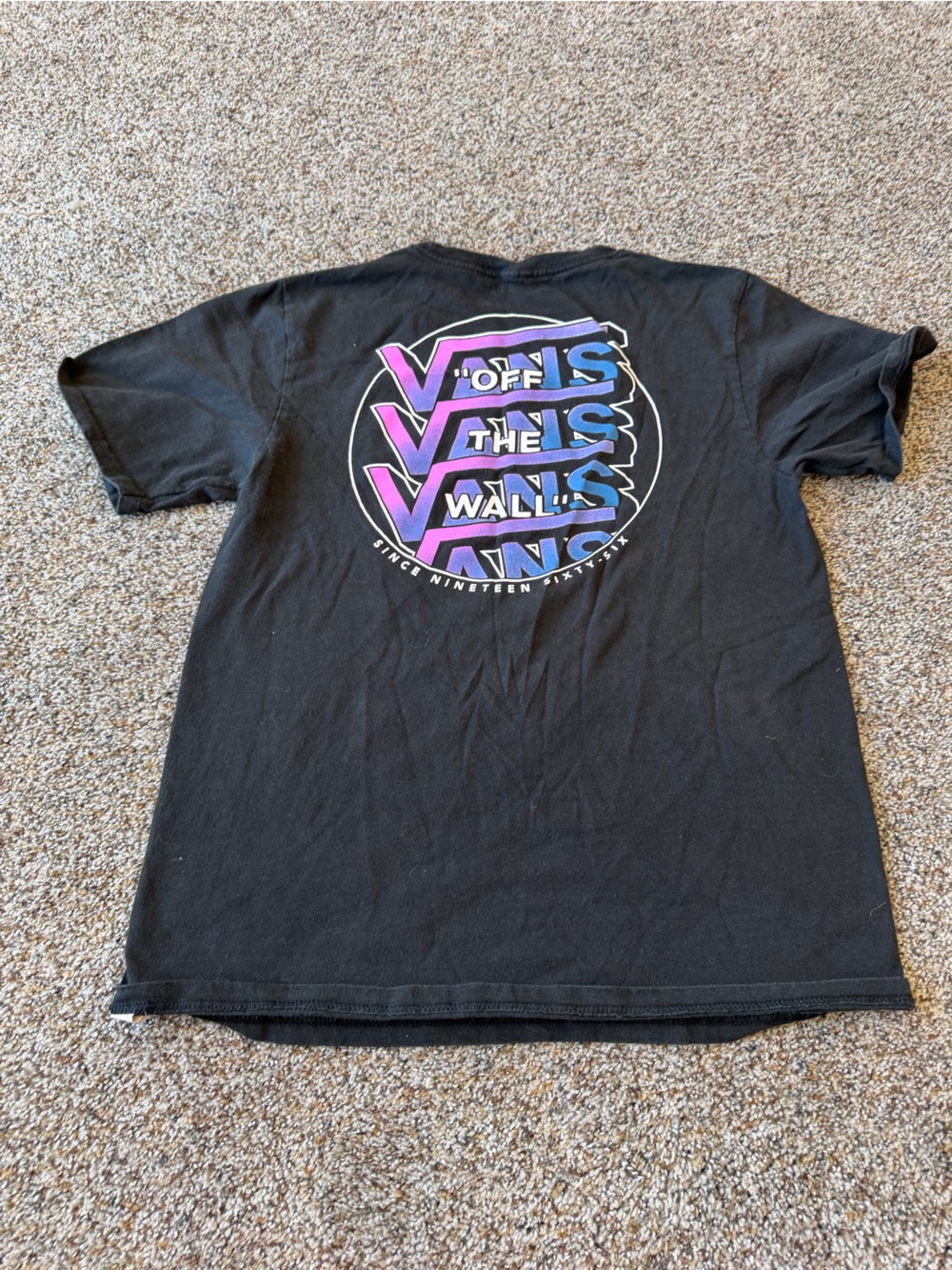 Vans Off The Wall Gradient Logo Graphic Tee Black Women's XL